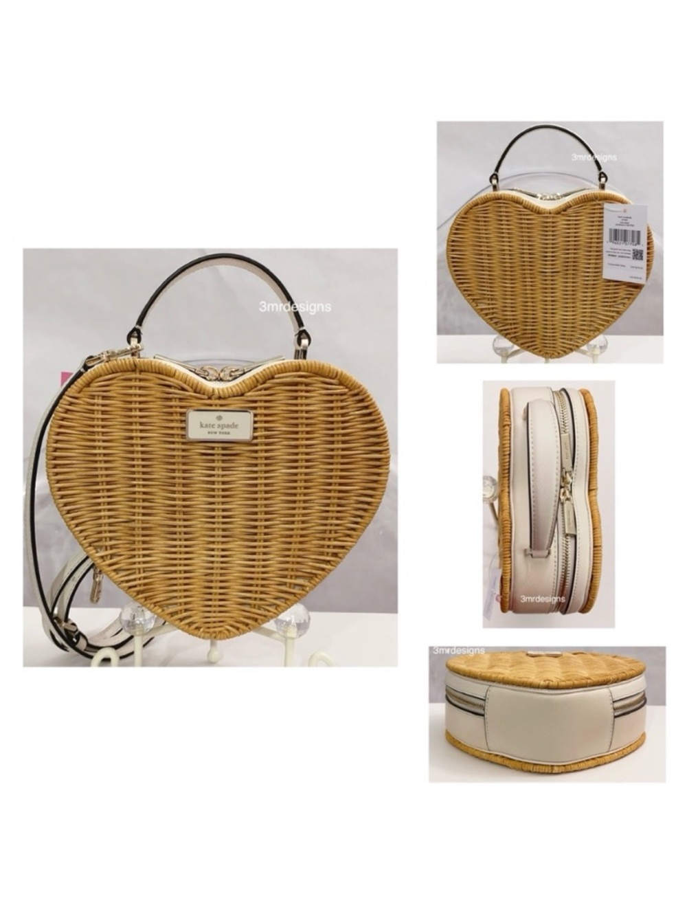 NWT Kate Spade LOVE SHACK ❤️Wicker Saffiano Leather Purse/Crossbody Bag